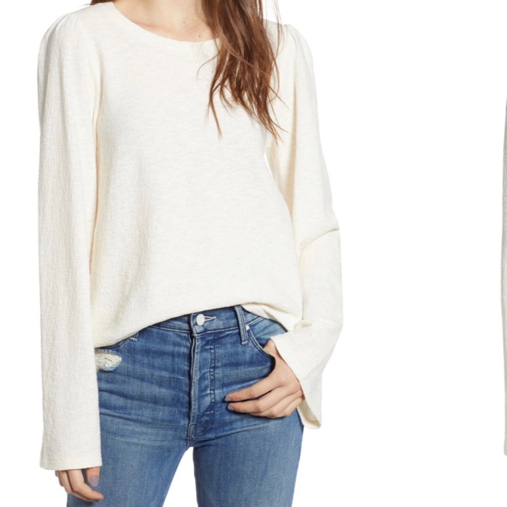 Madewell texture and thread flared sleeve …